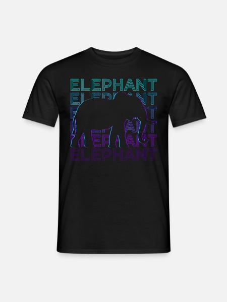 Elephant Retro Gift - Men's T-Shirt - black