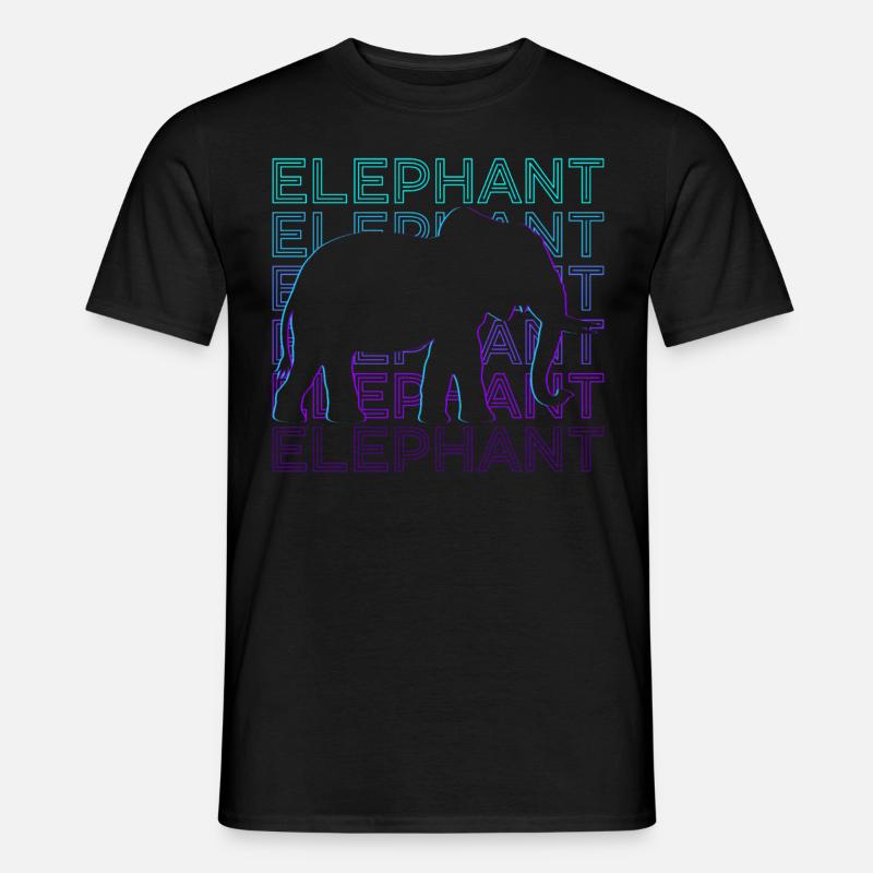 Elefant Retro Geschenk - Männer T-Shirt - Schwarz