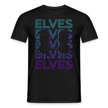 Elfe Elfe Cadeau Rétro - T-shirt homme - noir - Devant - AI Model Male 178 light (178cm)