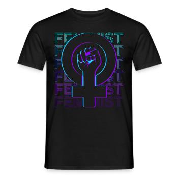 Feminist Feminism Retro Gift - Men's T-Shirt - black - Front - AI Model Male 178 light (178cm)
