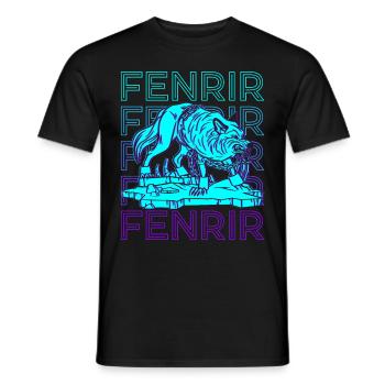 Fenrir Keltischer Wolf Wikinger Retro Geschenk - Männer T-Shirt - Schwarz - Vorne - AI Model Male 178 light (178cm)