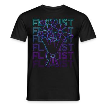 Florist Floristry Retro Gift - Men's T-Shirt - black - Front - AI Model Male 178 light (178cm)