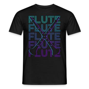 Flute Flutist Retro Gift - Men's T-Shirt - black - Front - AI Model Male 178 light (178cm)