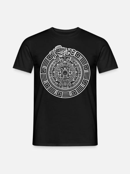 Quetzalcoatl Ouroboros Aztekische Schlange - T-shirt herr - svart