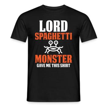 Le monstre spaghetti volant - T-shirt homme - noir - Devant - AI Model Male 178 light (178cm)