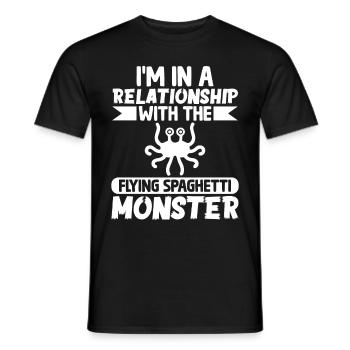 Flying Spaghetti Monster Pastafarianism - Men's T-Shirt - black - Front - AI Model Male 178 light (178cm)
