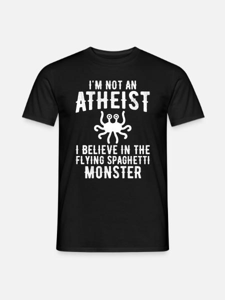 Fliegendes Spaghettimonster Pastafarianismus - Männer T-Shirt - Schwarz