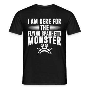 Le monstre spaghetti volant - T-shirt homme - noir - Devant - AI Model Male 178 light (178cm)