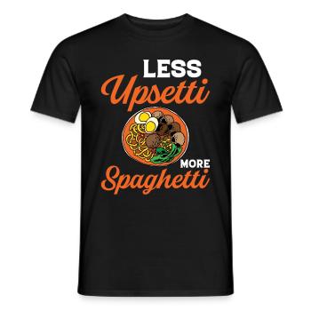 Funny spaghetti bowl meatballs - Men's T-Shirt - black - Front - AI Model Male 178 light (178cm)