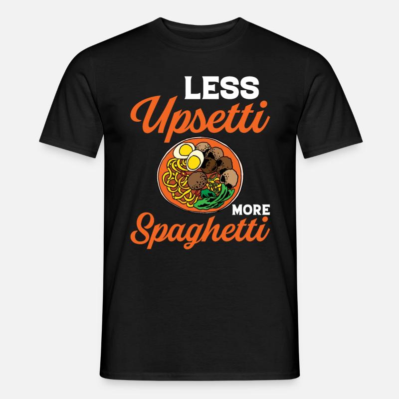 Lustige Spaghetti-Schüssel-Fleischbällchen - Männer T-Shirt - Schwarz