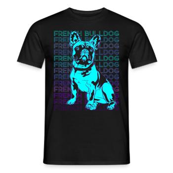 Français Bulldog Rétro - T-shirt homme - noir - Devant - AI Model Male 178 light (178cm)