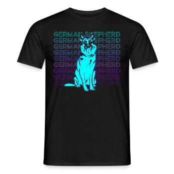 Berger Allemand Rétro - T-shirt homme - noir - Devant - AI Model Male 178 light (178cm)
