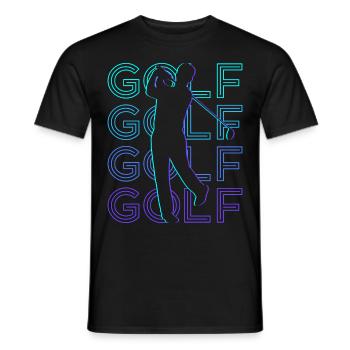 Golfspieler Golfer Golfspielen Retro - Männer T-Shirt - Schwarz - Vorne - AI Model Male 178 light (178cm)
