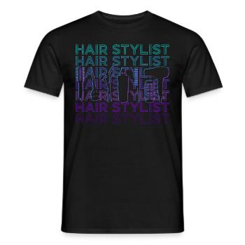 Friseur Friseurin Friseurin Retro - Männer T-Shirt - Schwarz - Vorne - AI Model Male 178 light (178cm)