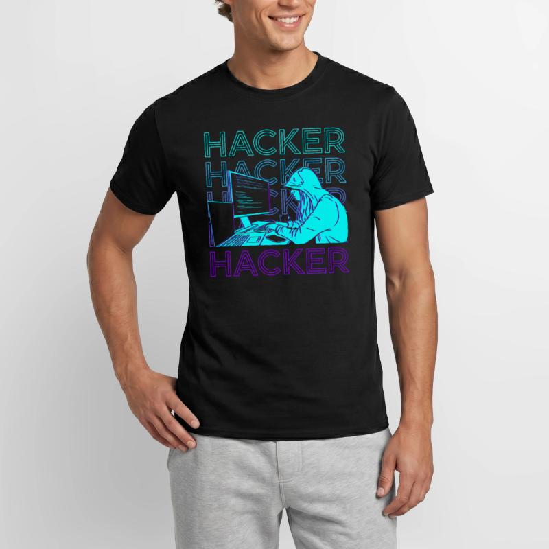 Hacker Hacking Hack Coding Programmierung Retro Männer T-Shirt