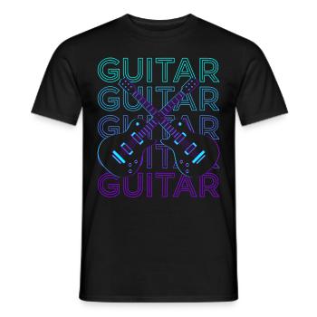 Guitar Player Guitarist Retro - Men's T-Shirt - black - Front - AI Model Male 178 light (178cm)