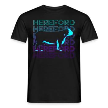 Hereford-Rinder Hereford-Kuh Farmer Retro - Männer T-Shirt - Schwarz - Vorne - AI Model Male 178 light (178cm)
