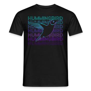 Colibri Rétro - T-shirt homme - noir - Devant - AI Model Male 178 light (178cm)