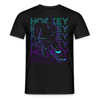 Joueur de hockey Hockey sur glace Rétro - T-shirt homme - noir - Devant - AI Model Male 178 light (178cm)