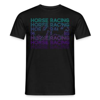 Courses de chevaux Sports équestres Cavaliers Équitation - T-shirt homme - noir - Devant - AI Model Male 178 light (178cm)