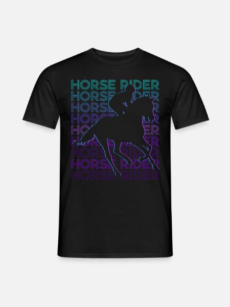 Cavalier Cavalier Équitation Rétro - T-shirt homme - noir