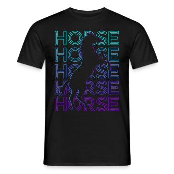 Pferd Retro - Männer T-Shirt - Schwarz - Vorne - AI Model Male 178 light (178cm)