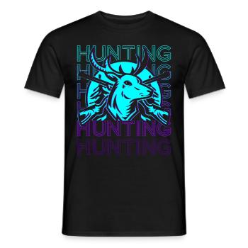 Chasse au cerf rouge Chasseur de cerfs rouges Rétro - T-shirt homme - noir - Devant - AI Model Male 178 light (178cm)