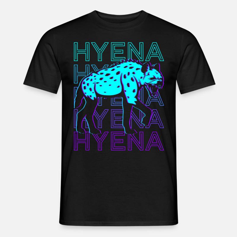 Hyäne Retro - Männer T-Shirt - Schwarz