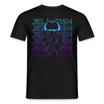Qualle Retro - Männer T-Shirt - Schwarz - Vorne - AI Model Male 178 light (178cm)