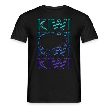 Kiwi Retro - Männer T-Shirt - Schwarz - Vorne - AI Model Male 178 light (178cm)