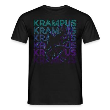Krampus Christmas Retro - Men's T-Shirt - black - Front - AI Model Male 178 light (178cm)