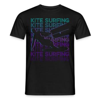 Kitesurfen Kitesurfer Kiteboarding Retro - Männer T-Shirt - Schwarz - Vorne - AI Model Male 178 light (178cm)