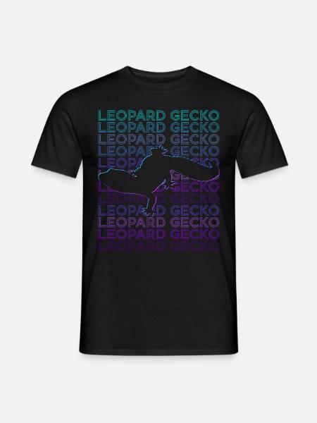 Léopard Gecko Rétro - T-shirt homme - noir