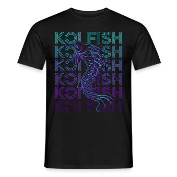 Koi Fish Carp Japanese Fish Retro - Men's T-Shirt - black - Front - AI Model Male 178 light (178cm)