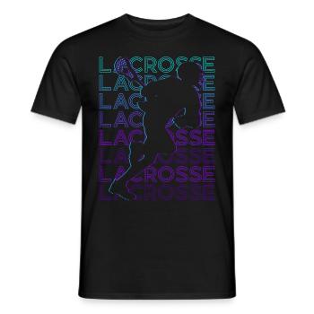 Lacrosse Spieler Retro - Männer T-Shirt - Schwarz - Vorne - AI Model Male 178 light (178cm)