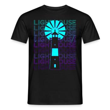 Phare Rétro - T-shirt homme - noir - Devant - AI Model Male 178 light (178cm)