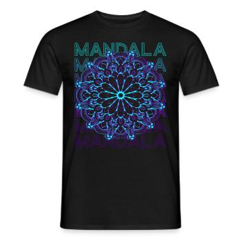 Mandala Géométrie Sacrée Prana Rétro - T-shirt homme - noir - Devant - AI Model Male 178 light (178cm)