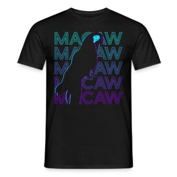 Macaw Parrot Retro - Men's T-Shirt - black - Front - AI Model Male 178 light (178cm)