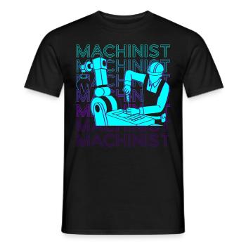 Cutting Machine Operator Cnc Machine Operator Retro - Men's T-Shirt - black - Front - AI Model Male 178 light (178cm)