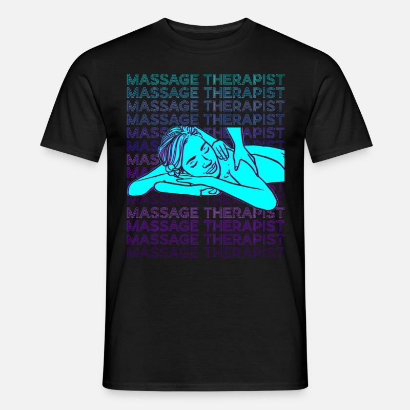 Massagetherapeutin Massagetherapie Masseurin Retro - Männer T-Shirt - Schwarz