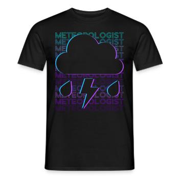 Meteorologe Meteorologie Wetterfrosch Retro - Männer T-Shirt - Schwarz - Vorne - AI Model Male 178 light (178cm)