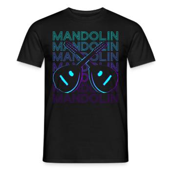 Mandolin Guitar Retro - Men's T-Shirt - black - Front - AI Model Male 178 light (178cm)