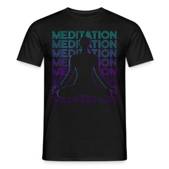 Méditation Yoga Méditation Rétro - T-shirt homme - noir - Devant - AI Model Male 178 light (178cm)