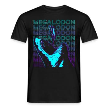 Megalodon Requin Rétro - T-shirt homme - noir - Devant - AI Model Male 178 light (178cm)