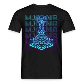 Mjolnir Thor Hammer Mythologie nordique Rétro - T-shirt homme - noir - Devant - AI Model Male 178 light (178cm)