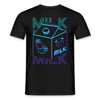 Japanese Strawberry Milk Carton Retro - Men's T-Shirt - black - Front - AI Model Male 178 light (178cm)