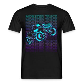 Monster Truck Retro - Men's T-Shirt - black - Front - AI Model Male 178 light (178cm)