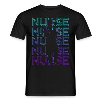 Nurse RN Nursing Retro - Men's T-Shirt - black - Front - AI Model Male 178 light (178cm)