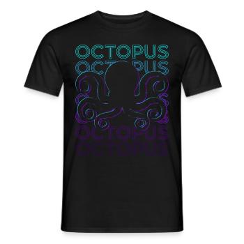 Oktopus Retro - Männer T-Shirt - Schwarz - Vorne - AI Model Male 178 light (178cm)