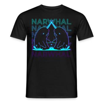 Narwal Narwal Retro - Männer T-Shirt - Schwarz - Vorne - AI Model Male 178 light (178cm)